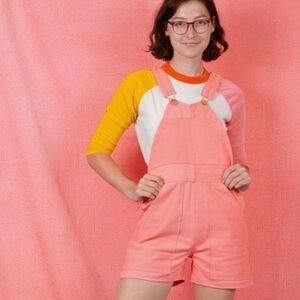 Big Bud Press Shorteralls in Flamingo Pink Size XS Overall Romper Shortalls